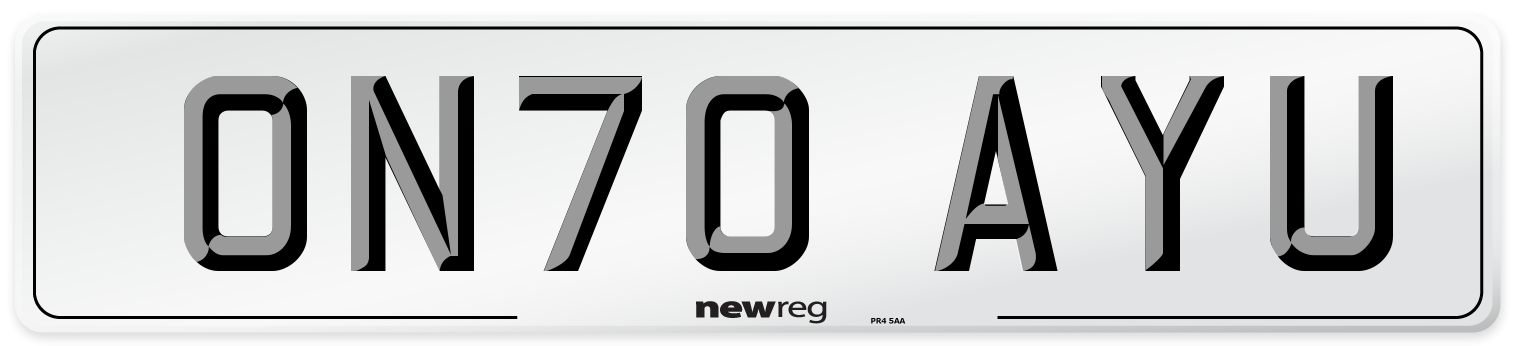 ON70 AYU Number Plate from New Reg